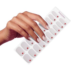 Pink Gellac UV Nagelstickers - Gellak Stickers 0037 Loving Hearts - Nail Art Gel Stickers voor Nagels - 20 stuks in 10 maten