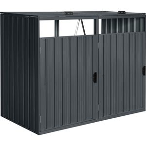 AXI Owen metalen Containerombouw Antraciet - Kliko ombouw voor 2 afvalcontainers – Max. 240L – Goede ventilatie