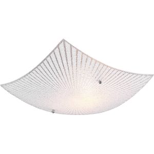 LED Plafondlamp - Plafondverlichting - Torna Elize - E27 Fitting - 1-lichts - Vierkant - Mat Chroom - Aluminium