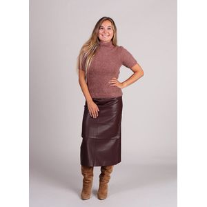 Grace & Mila - SIRENE - Midi-rok - Bordeauxrood - Vegan Leather