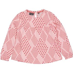 Meisjes blouse - Mare - AOP roze koraal stippen