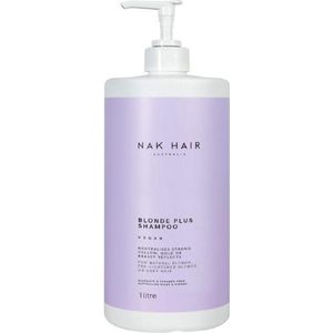 NAK Blonde Range Blonde Plus Shampoo -1 ltr -  vrouwen - Voor Grijs haar - 1000 ml -  vrouwen - Voor Grijs haar