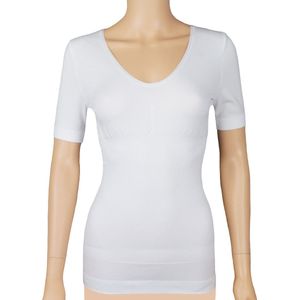 Dames corrigerende top met korte mouw Wit - maat S/M