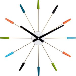 NeXtime - Wandklok - Stil - 58 cm - Design - Metaal - Vintage kleuren - 'Plug Inn'