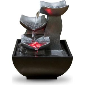 Zen Light® Rustgevende Kamerfontein - Binnenfontein - Binnenfontein Met Ledverlichting - Waterfontein Binnen - Kamerfontein Binnen - Tafelfontein - Indoor Fontein - Kamer Fontein - Kamerfontein Waterornament - Kamerfontein Binnenshuis