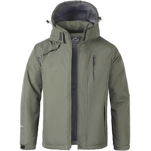 Heren Waterdichte Fleece Hoodie - Winterjas met Meerdere Ritszakken