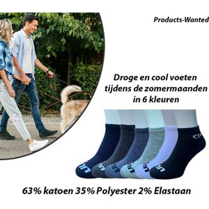 18-Paar Sneaker Enkelsokken Katoen Mix Kleuren met Logo 43-46