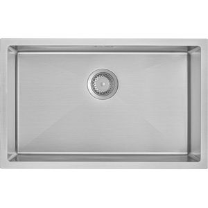 Auralum max Spoelbak 70x44 - Spoelbak Keuken RVS - Onderbouw Spoelbak - Geborstel Spoelbakken Keuken met Afvoersysteem- Geschikt voor 80 cm spoelbakkast