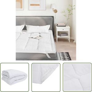 vidaXL Hoeslaken - Matrasbeschermer - Matrasbeschermer 90x220 cm wit - Matrastoestel - Bedlinnen - Anti Allergisch