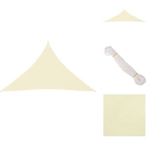 vidaXL Zonnezeil Driehoek PU-gecoat Oxford - 3x3x4.24m - Crème - Waterbestendig UV-beschermend - Inclusief touw - Roestvrijstalen bevestigingsmiddelen - Parasol