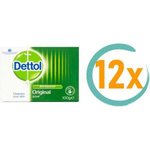 Dettol Antibacteriële zeep blokje 100 Gram -Original Protect - Desinfecterende blokje/tablet/handzeep x 12