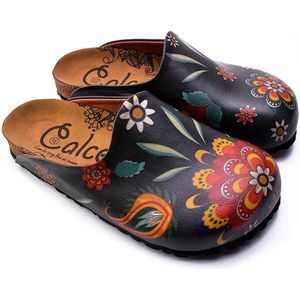 GOBY Folk Garden Clogs – Handmade – Vegan Leer – Dames – Maat 40