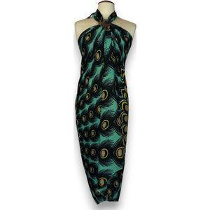 Sarong / pareo - Strandkleding wikkelrok / strandjurk - Pauwgroen
