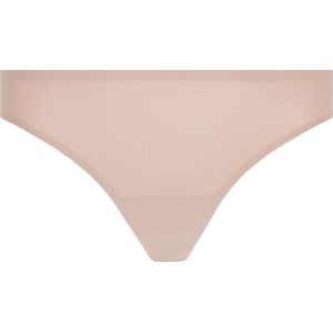 Chantelle- SoftStretch - Tanga met kant - Golden Beige - Maat TU