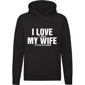 I love my wife  hoodie | trui | sweater | vissen | vaderdag | grappig | cadeau | unisex | capuchon