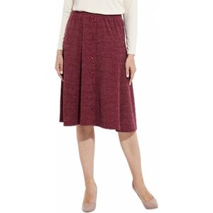 Uitlopende rok tot halverwege de lengte in effen warm breisel