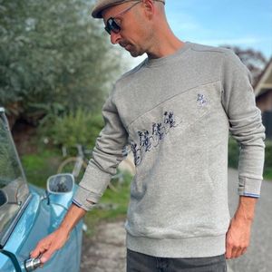 Sweater Le Patron Les Coureurs Lichtgrijs - Maat XXL