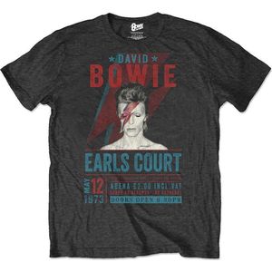 David Bowie - Earls Court '73 Heren T-shirt - Eco - L - Zwart