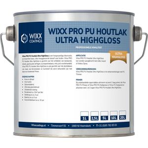 Wixx PRO PU Houtlak Ultra HighGloss - 10L - Wit