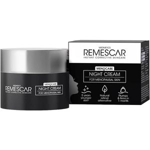 Remescar Menocare nachtcrème 50ml - Gezichtsverzorging voor tijdens menopauze, tegen fijne lijntjes en rimpels, verstevigt en maakt gladder in 1 week, klinisch bewezen