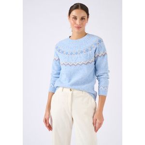 Damart - Jacquard thermolactyl trui. - Dames - Blauw - XS