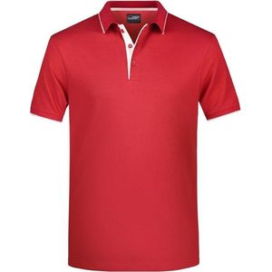 Polo shirt Golf Pro premium rood/wit voor heren - Rode herenkleding - Werkkleding/zakelijke kleding polo t-shirt L