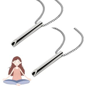 Allecto plus - Halsketting set voor stressvermindering en meditatie, ademhalingsoefeningen - Valentijnsdagcadeau - Roestvrij staal - Unisex - 2 stuks