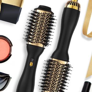 Föhnborstel Rond - Haarborstel Heteluchtborstel - Volumeglans 1000W - Zwart/Goud