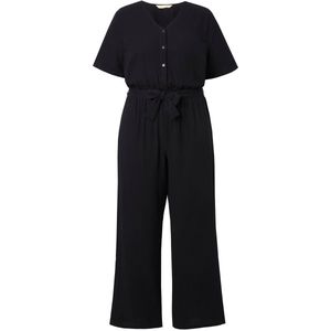 Angel of Style Angel of Style - Dames - Jumpsuit oversized mousseline rechte pijp - Zwart - Maat 42