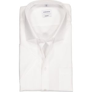 Seidensticker comfort fit overhemd - korte mouw - wit - Strijkvrij - Boordmaat: 47