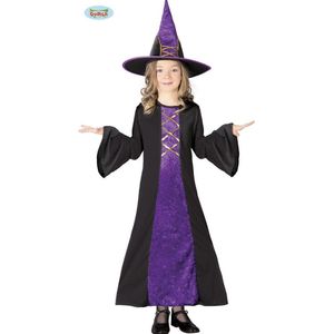 Halloween - Paarse heksen jurk halloween kostuum kinderen 140/152