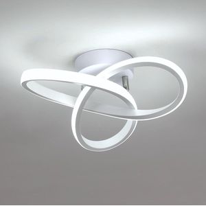 Goeco Plafondlamp - 30cm - Medium - 30W - LED - Bloemvorm Design - Witte - Koud Wit - 6500K - Voor Woonkamer Slaapkamer Keuken Gang