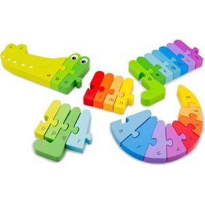 New Classic Toys Leer het Alfabet A t/m Z Vormenpuzzel Krokodil