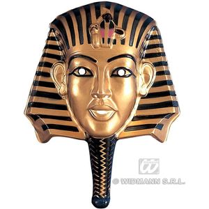 Widmann - Egypte Kostuum - Plastic Farao Masker - Goud - Carnavalskleding - Verkleedkleding