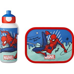 Mepal lunchset Campus – Broodtrommel en Drinkbeker voor kinderen – Bento box – Pop-up drinkfles – Spiderman