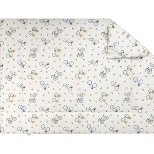 BINK Bedding Boxkleed Fien 71 x 122 cm - vulling fiberfill 400 grams - fietsen - tulpen - Hollands - bloemen - ecru - peach - groen - bruin