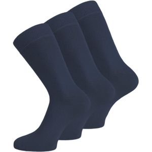 3 paar Basic Herensokken - Naadloze sokken - Katoenen sokken - Marineblauw - Maat 40-44 (Onesize)