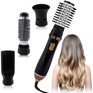 4-In-1 Föhnborstel - Fohnborstels - Fohn Borstel - Magic Brush - Krulborstel - Haarstyler - Warmteborstel - Fohn Kam - Krultang - Stijlborstel - Voor Lang/Kort En Stijl/Krullen - Multistyler Met 4 Opzetkoppen - 3 Temperatuurinstellingen