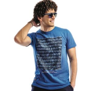Embrator mannen T-shirt met print kobaltblauw maat XL