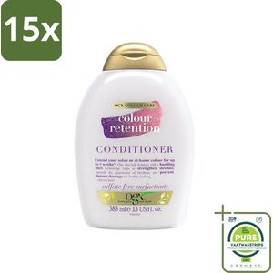 15 x OGX - Colour Retention - Conditioner - Voor Gekleurd Haar - 385 ml - Grootverpakking - Haarverf Conditioner - Kleurbehoud Conditioner - Conditioner Voor Gekleurd Haar - Haarkleur Bescherming - Glans Conditioner