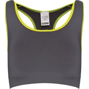 Naadloze sportbh, PA001, Grijs/Fluo Geel, maat M/L