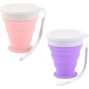 Opvouwbare siliconen beker - BPA-vrij - 2 stuks