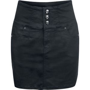 Rock Rebel by EMP Zwarte minirok met hoge taille - Dames - XS
