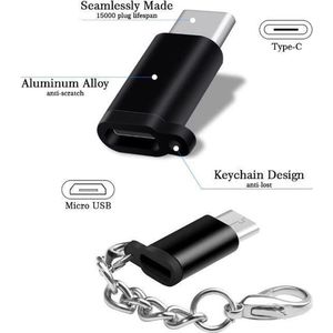 Adapter Micro USB Female naar USBC Mannelijke Zwart Converter voor Huawei Mate20 X Pro P20 Samsung S9 Micro Usb Naar type-C Lader