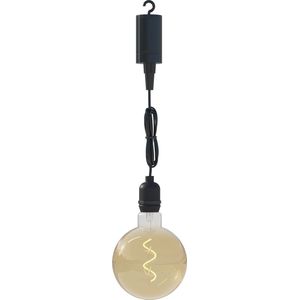 Calex Hanglamp voor buiten - Pendel Buitenverlichting op batterij - Goud - Filament Lichtbron - Zwart