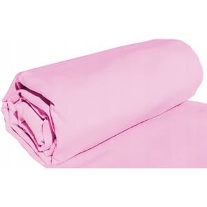 Jersey Hoeslaken met Elastiek 160x200cm - Licht Roze Karo