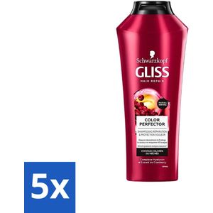 Gliss-Kur - Shampoo - Color Protect & Shine - Beschermt Kleuren & Geeft Glans - 250 ml - Bulkverpakking - 5 stuks
