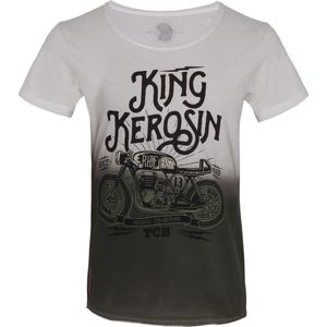King Kerosin T-Shirt TCB Dip Dye White Olive-M