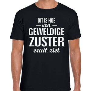 Dit is hoe een geweldige zuster eruit ziet cadeau t-shirt zwart - heren - beroepen / cadeau shirt S