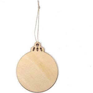 Houten Kerstboom Hanger Bal Kerstbal | Hout – Naturel | Kerst – Christmas – Decoratie – Versiering | Kersthanger – Figuurtjes